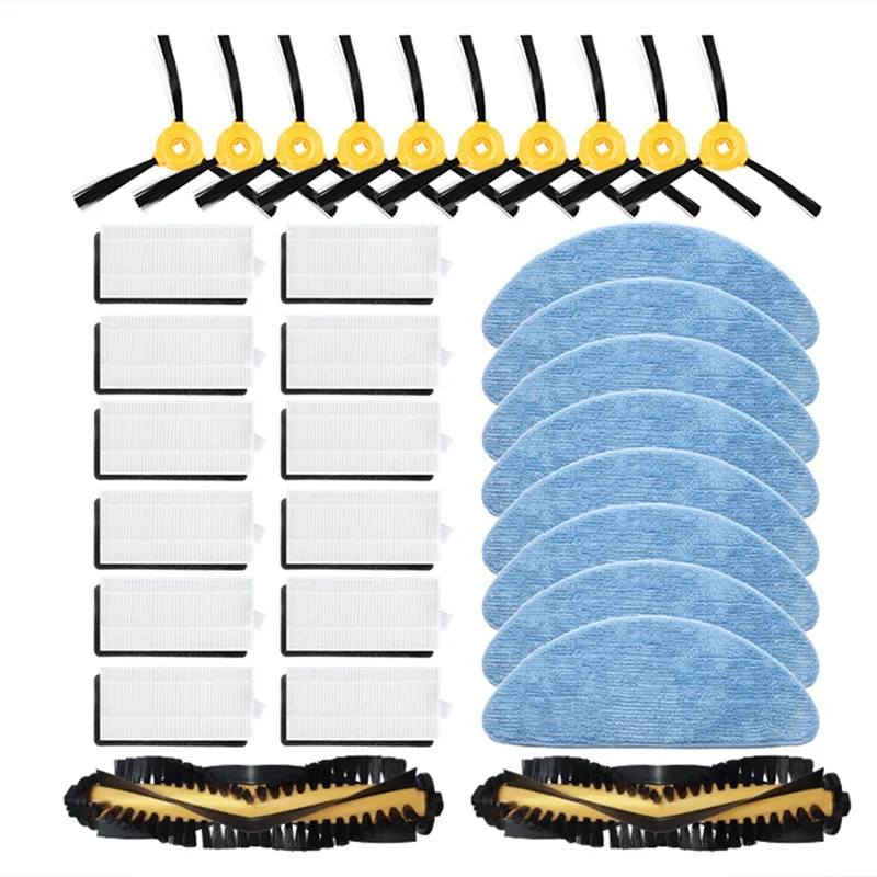 

HEPA Filter Main Side Brush Mop Replacement Kit for Ecovacs Deebot N79 N79S N79C Robot Vacuum Cleaner