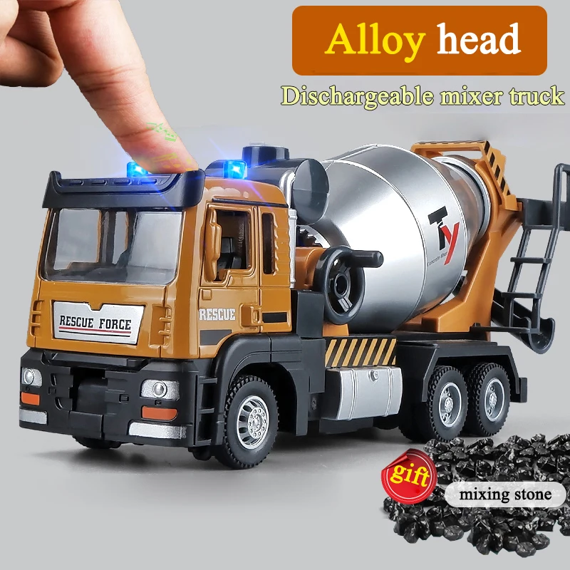 Alloy mixer truck toy car concrete cement truck engineering vehicle model children's large mixer tank truck boy