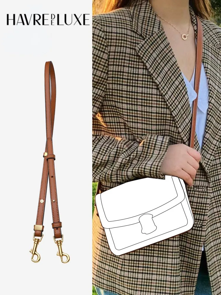 Bag shoulder strap replacement crossbody belts Brown adjustable cowhide strap single-purchase accessories