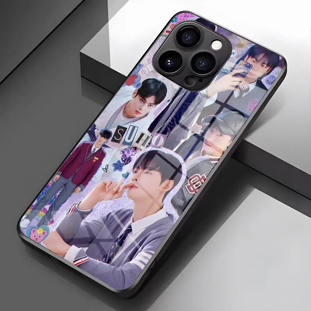 Фото Чехол для телефона Singer C-Cha EunWooS для iPhone 17 Pro Max 16 15 14 Pro Max 13 11 X Xs Xr 8 7Plus, стеклянная накладка №2