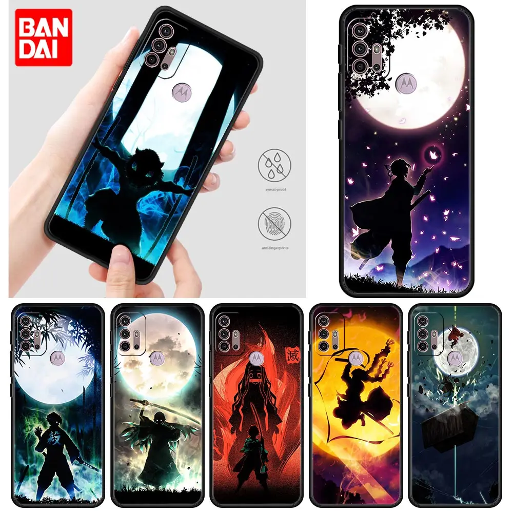 

Cover Case for Motorola G30 G31 G50 G60 G60S G8 G9 G200 Power Lite Plus Play 5G Full Official Funda Cute Anime Demon Slayer