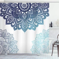flora shower curtain south mandala design vibrant color ornamental illustration cloth fabric bathroom decor set