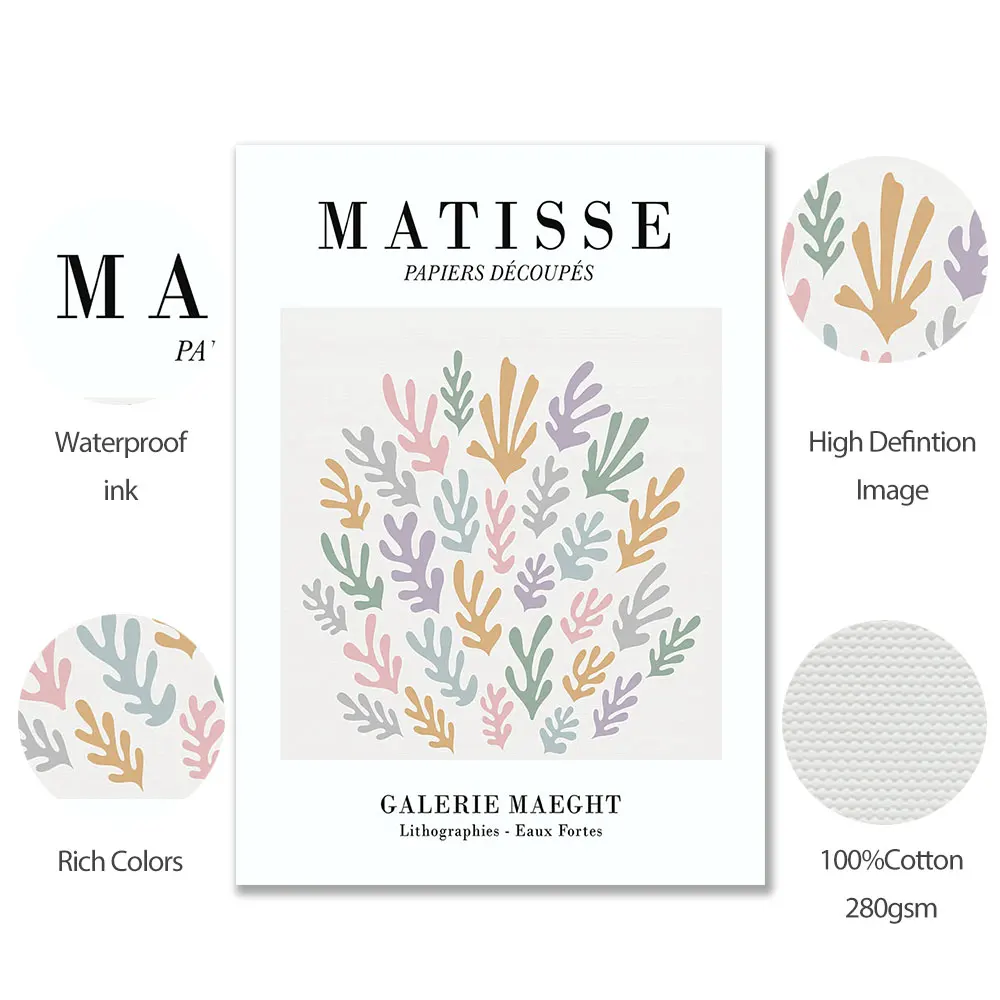 Минималистичный плакат Matisse датская Пастельная Художественная печать
