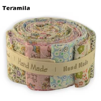 teramila 100 cotton fabric printed flower 5x50cm jelly roll strips 6 9 pcslot telas diy patchwork cloth tissus quilts craft