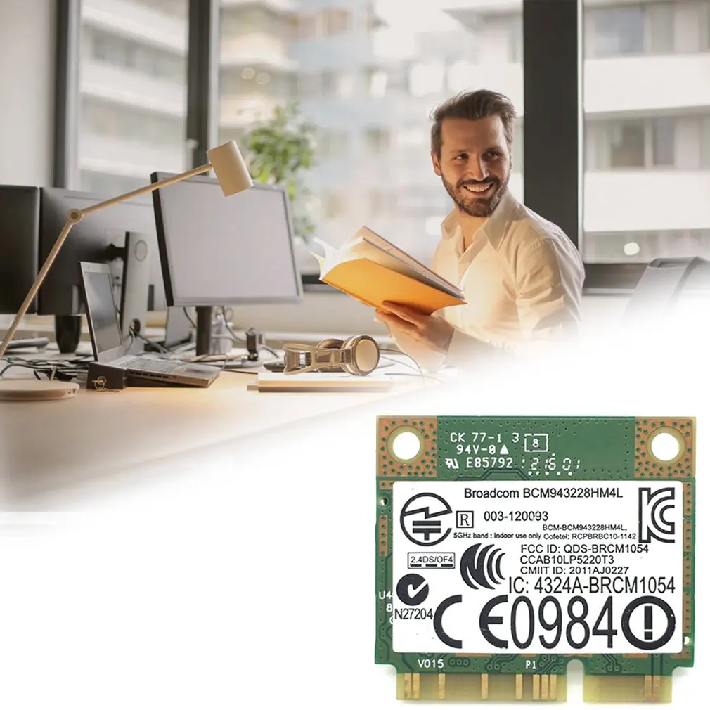 Двухдиапазонный 300 Мбит/с BCM943228HMB 4 0 802.11a/b/g/n Wifi беспроводная карта Half Mini PCI-E Wlan для