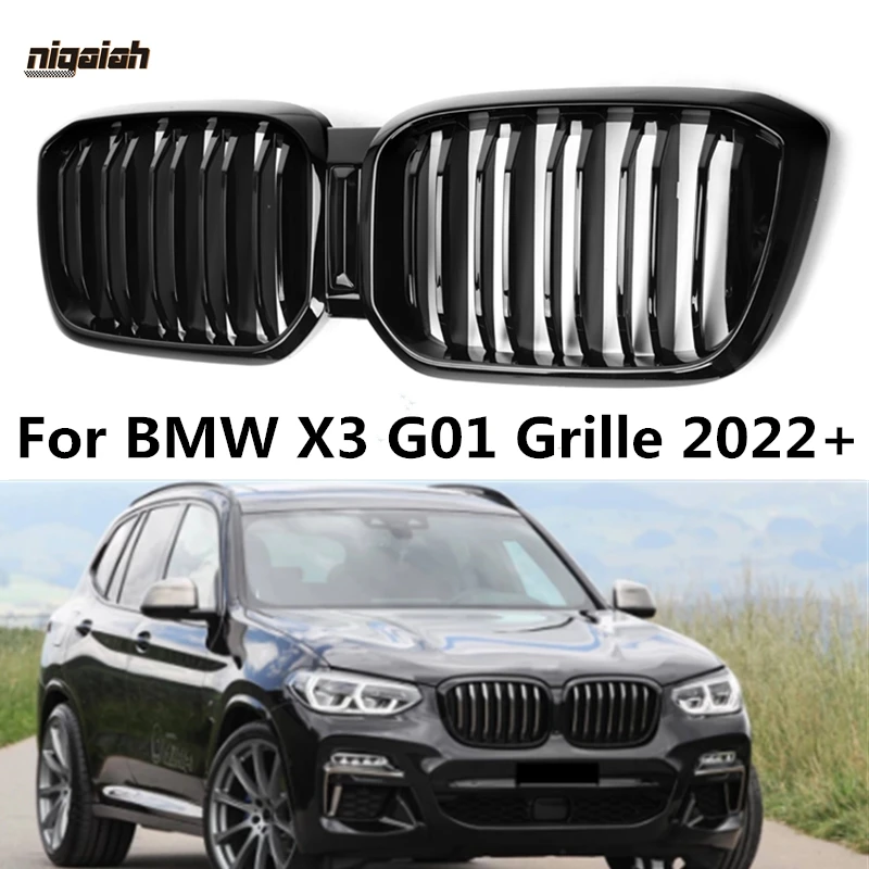 

1 комплект, черный глянцевый передний бампер для BMW X3 G01 2022 + черный АБС