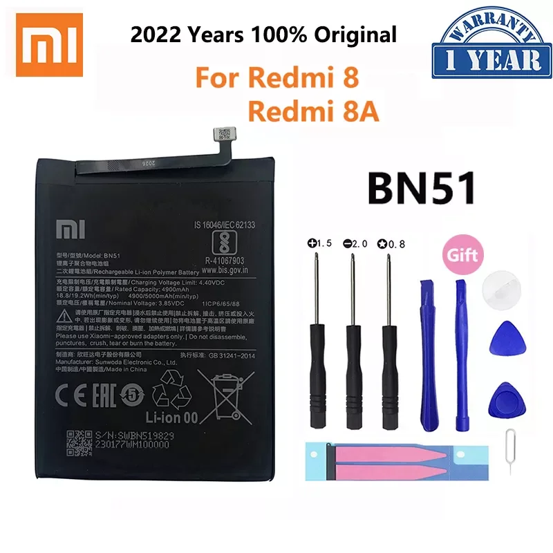 

100% Original Xiao Mi BN51 5000mAh Phone Battery For Xiaomi Redmi 8 Redmi 8A Redmi8 Redmi8A Replacement Batteries Bateria