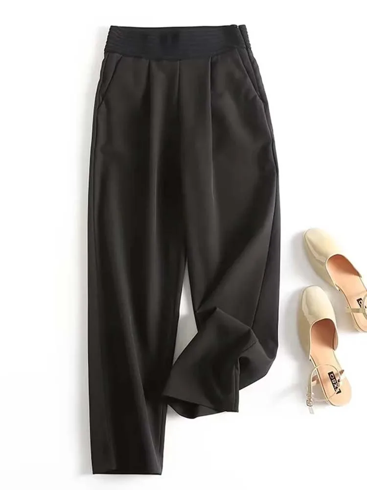 

KLKXMYT TRAF женские брюки 2022 Новые повседневные брюки для женщин винтажные с высокой талией шикарные модные женские брюки до щиколотки Mujer