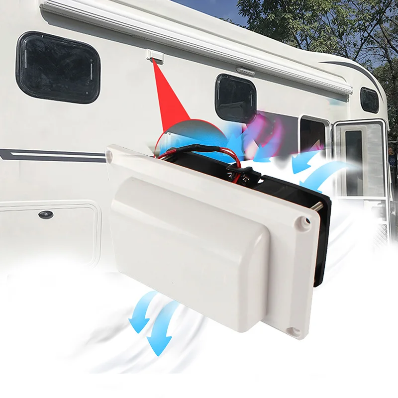

12V 25W Side Air Vent Fan -Super Silent Side Ventilation Exhaust Port - Range Hood Exhaust Vent With Internal Grid Car Fan