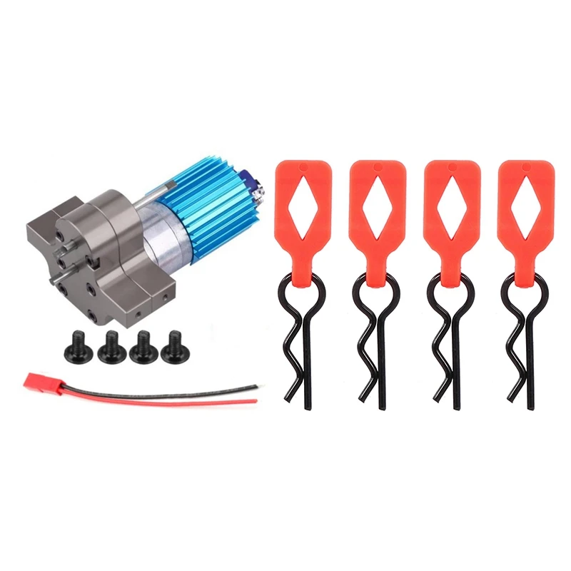 

2 Set RC Car Part: 1 Set Speed Change Gear Box Metal Gearbox With 370 Brush Motor & 1 Set Bodywork Clips Pin