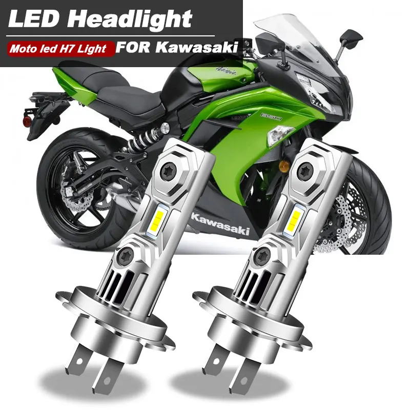 

Motorcycle 60W White 12000lm H7 LED Headlight Bulbs 6500k CANbus For Kawasaki Ninja 250R 2008-2012
