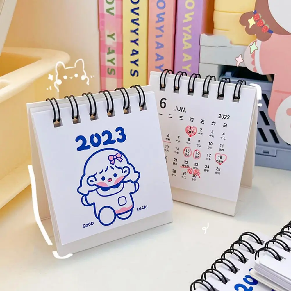 Настольный календарь 2023, гладкая токарная бумага для страниц 2023, простой новогодний календарь, треугольная основа 2023 мини-календарь для дома