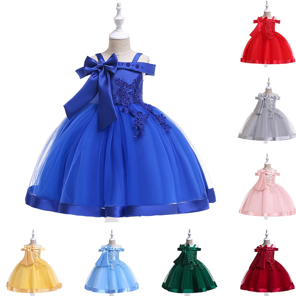 

Новинка, ТРАПЕЦИЕВИДНОЕ ПЛАТЬЕ С Лямкой на шее, свадебное платье для девочек с бантом и бусинами, платье для девочек с цветами, платье принцессы