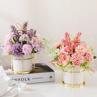 wedding party roses flowers ins nordic simulation plants potted flowers suit ceramic vase golden roses home decoration