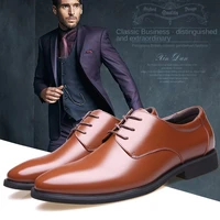 men dress shoes pointed toe business shoes low top breathable nonslip fashion flat oxford leather shoes breathable dress shoes