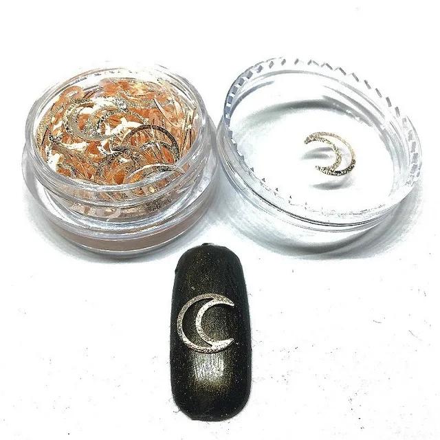 100 шт./коробка золотые украшения для ногтей в форме сердца полые 3d наклейки