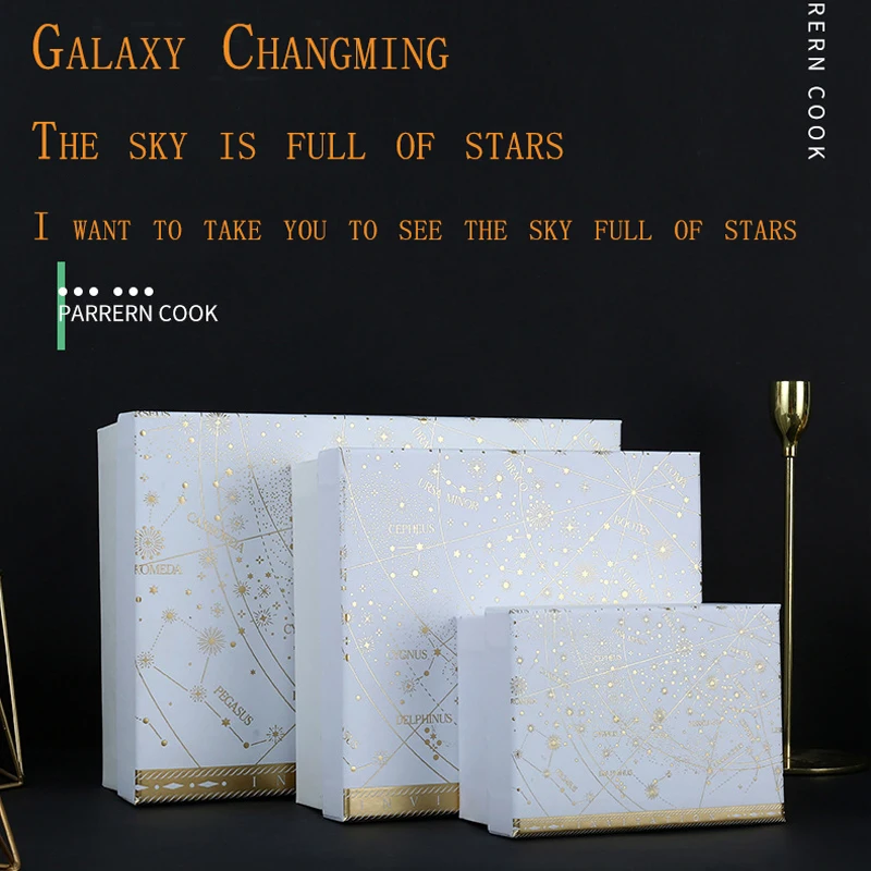 

Gift Empty Box New Packaging Box Birthday Gift Box Heaven And Earth Cover Boutique Bronzing Packaging