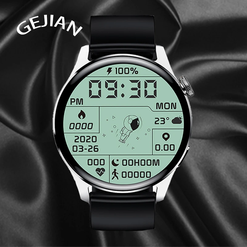 

Смарт-часы GEJIAN мужские с Bluetooth, сенсорным экраном и хронографом
