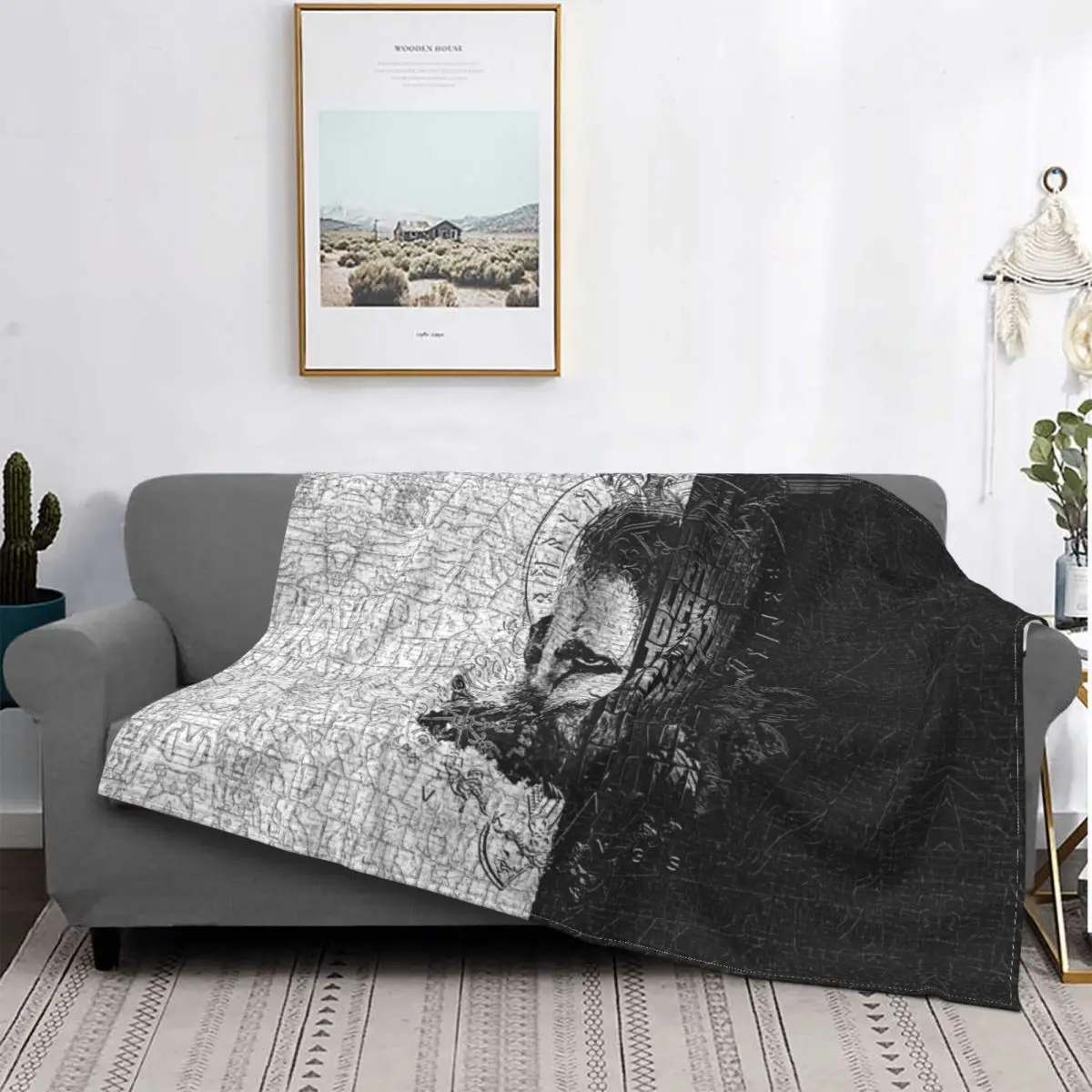 

Vikings King Ragnar Lothbrok Quotes Blanket Soft Fleece Warm Flannel Valhalla Warrior Throw Blankets for Sofa Car Bed Bedspread