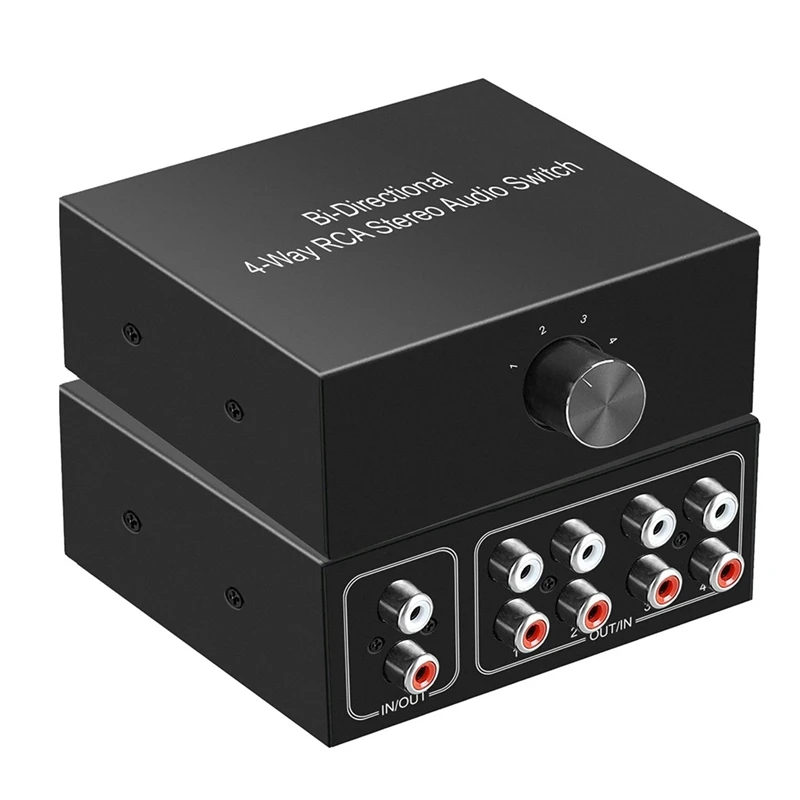 4-полосный стерео L/R звуковой канал двунаправленный аудиопереключатель 4 в 1