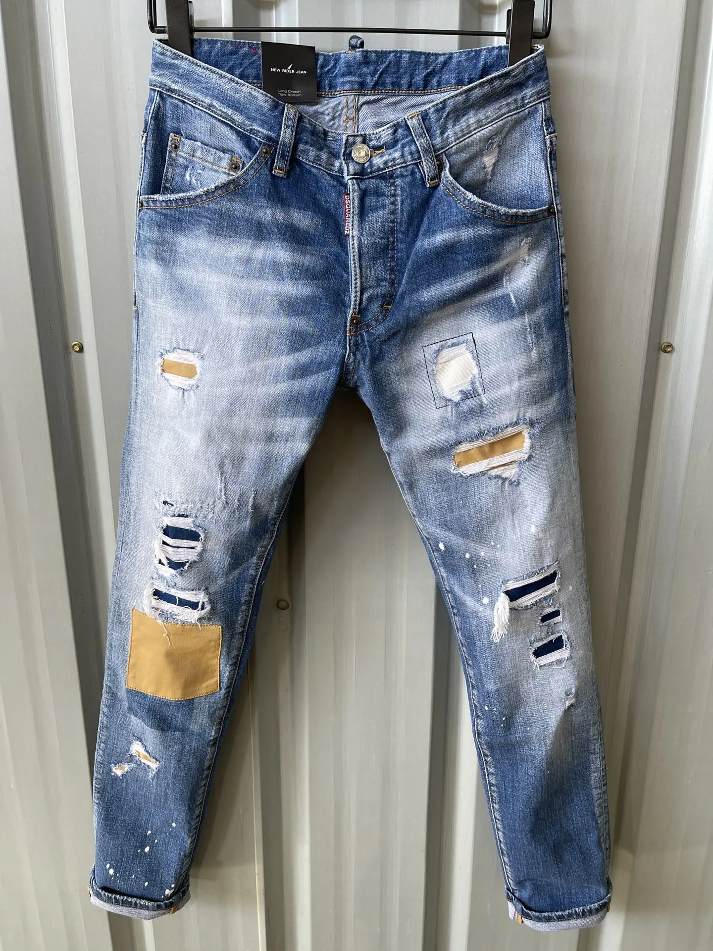 

Men Black Skinny Jeans D2 Italian Luxury Brand Slim Denim Jeans Pants New Male Streetwear Stretch Fit Long Jeans