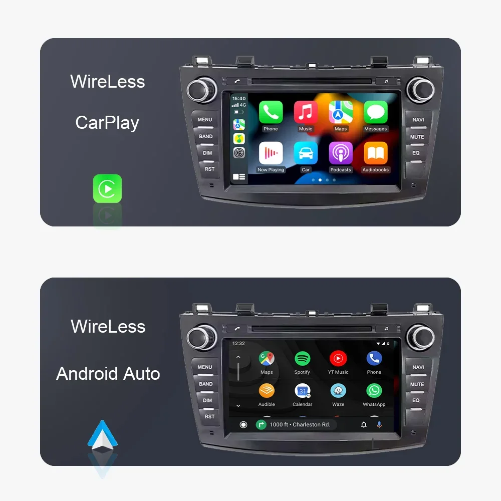 Фото Автомагнитола 7 дюймов для Mazda 3 BL 2009-2013 с CarPlay, Android 12.0, IPS-экраном, DVD-плеером, GPS, Wi-Fi, Bluetooth 5.0, RDS №3