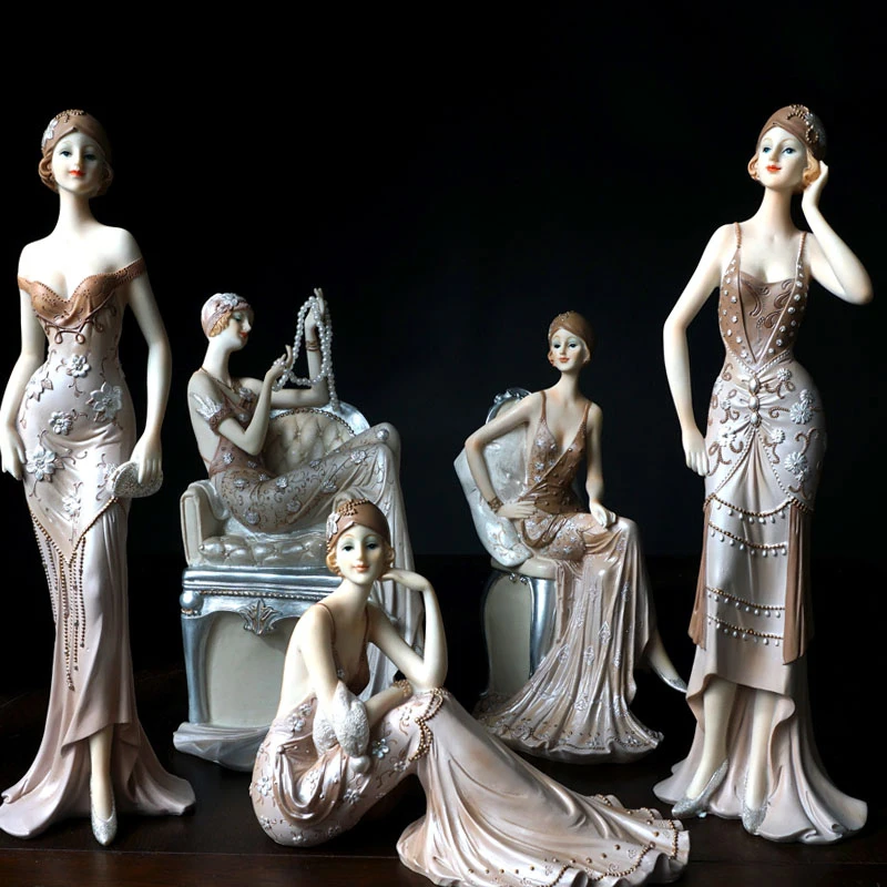 

European Creative lovely Ladies Beauty Ornaments Living Room Wine Cabinet Character Wedding Gift Girl Desk Home Decoration