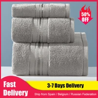 Pieces Soft Towel Set Bath Towel Face Towel Hand Towel Bathroom Towel Sets Brown Grey 100  Cotton High-grade Sports Towels