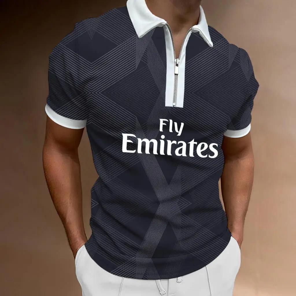 

Футболка-поло мужская с коротким рукавом, на молнии