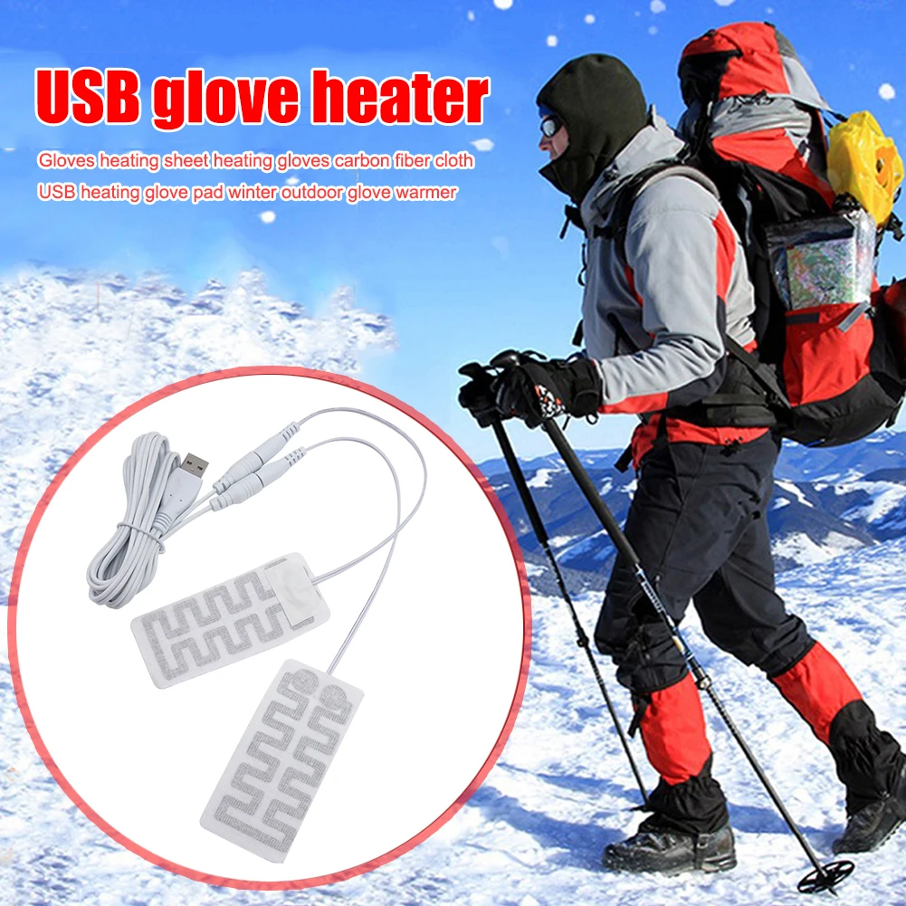 

Electric Heating Gloves Pad Portable Electric Heated Hand Warm Carbon Fiber 5V for Outdoor Camping Hiking Winter Hand Warm