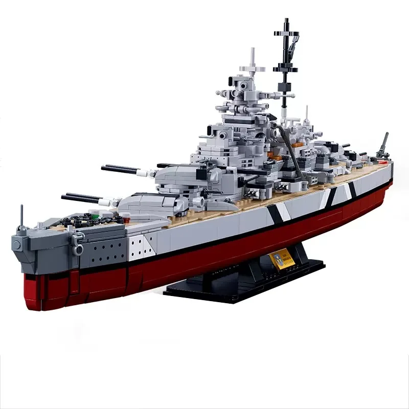 

WW2 Military Warships KMS Bismarck Battleship Collection Building Blocks Kids Bricks Toy 1/350 Classic Ship Model Christmas Gift