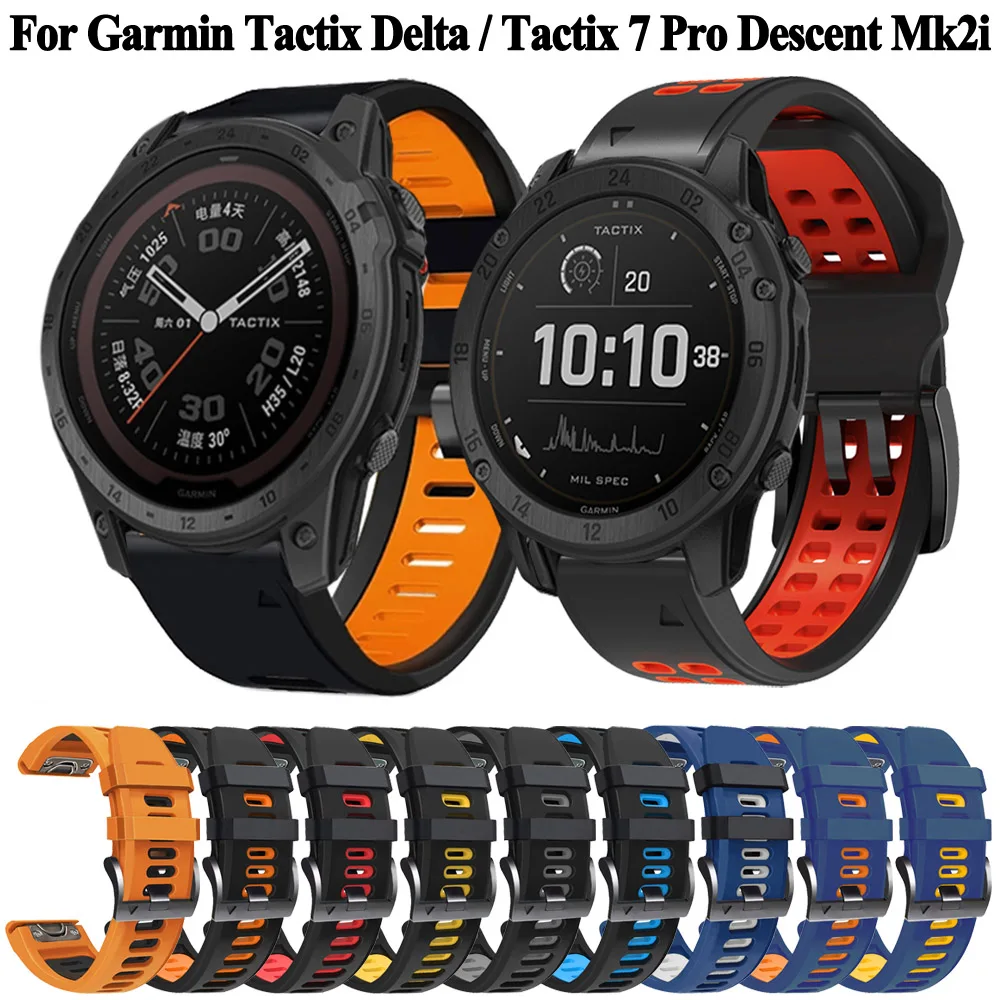 

22/26mm Silicone Quickfit For Garmin Tactix 7 Pro Descent mk2i mk2 mk1 Strap Bracelet Watch Band Enduro 2 D2 Delta PX Wristband