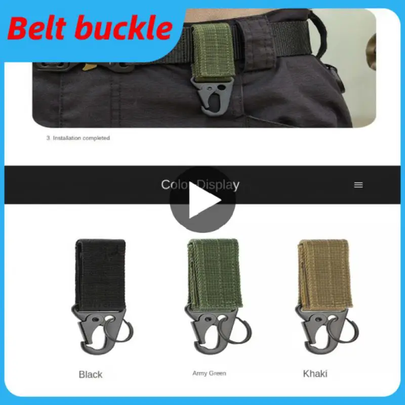 

Military Tactical Hanging Buckle Nylon Webbing Belt Triangle Backpack Buckle Hook Outdoor Climbing Carabiner New Accessories