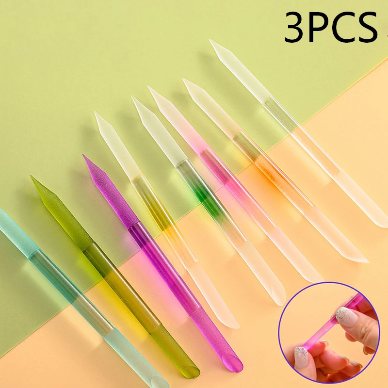 

3Pcs Nail File Glass File Double Head Manicure Crystal File Reusable Cuticle Remover Sanding Tool Professional Nail Art Tools