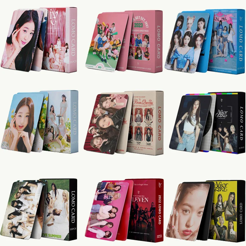 

54pcs/set Kpop IVE LOVE DIVE ELEVEN LIZ Lomo Cards High Quality Print Photocard Postcard Fashion Cute Fans Gift Wonyoung