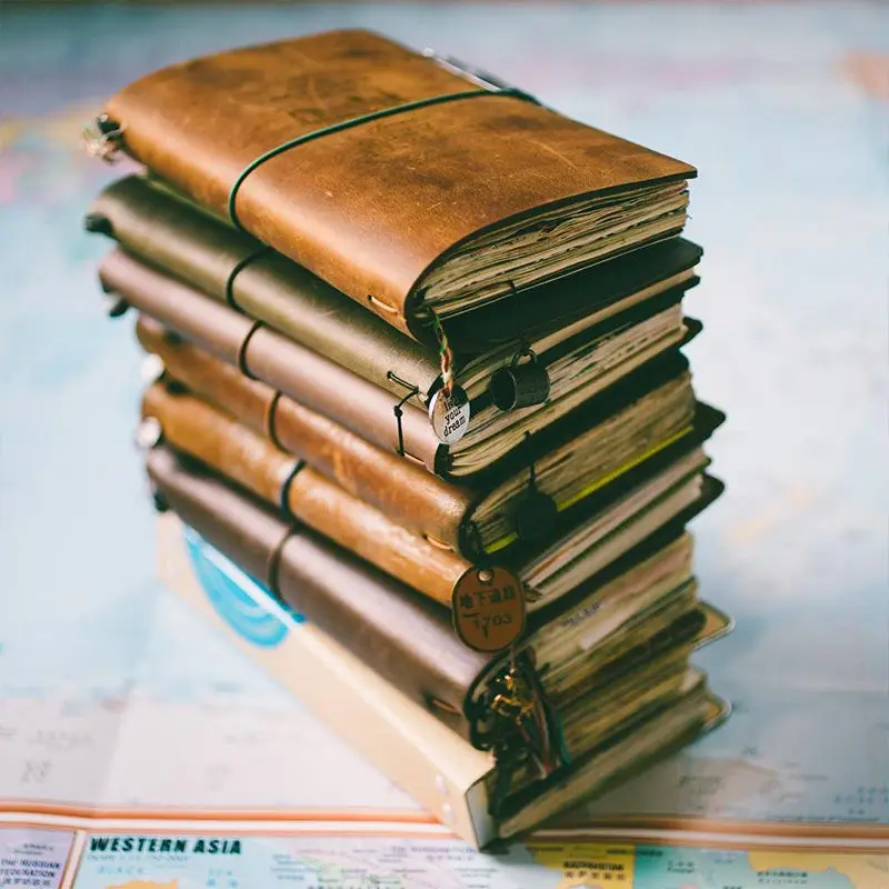 

Retro Handmade Genuine Leather Diary Scrapbooking Notebook Vintage Cowhide Gift Planner Travel Filler Paper Notebook