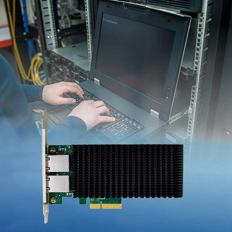 

Стандартная сетевая карта ST7319, Pcie X4 5.0gt/S Duals Port RJ45 10G, конвертированная сетевая Серверная сетевая карта