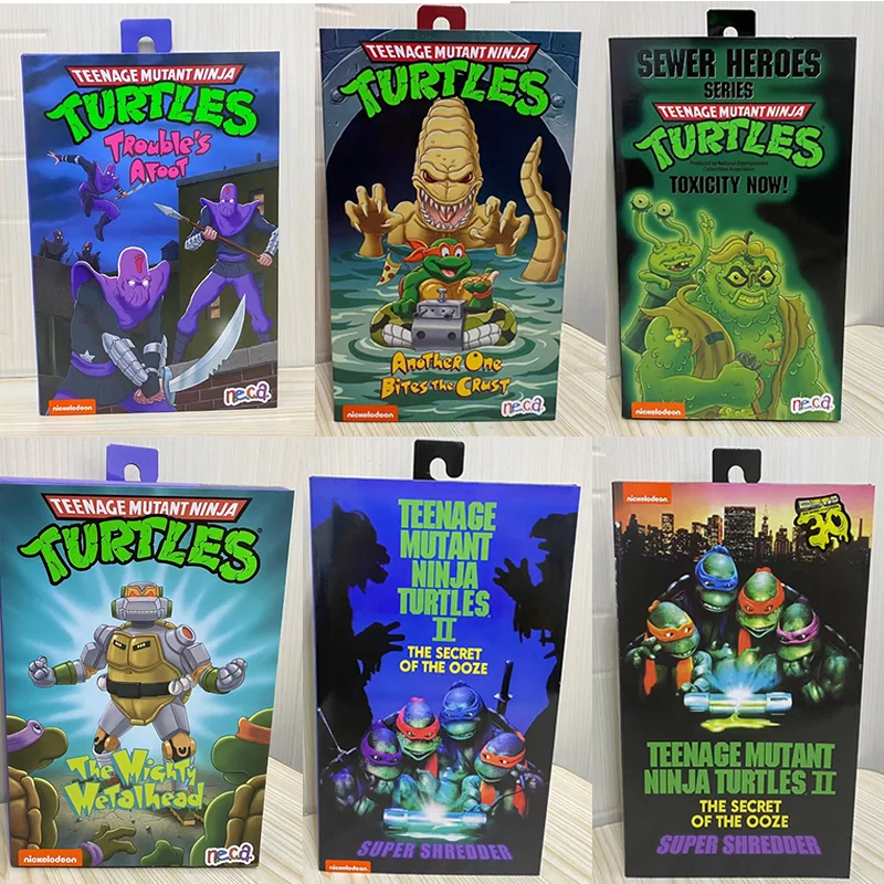 

Original Neca Teenage Mutant Ninja Turtles Series Schleede Niutou And Pig-faced Mechanical Turtle Pico Devimon Screw Gk