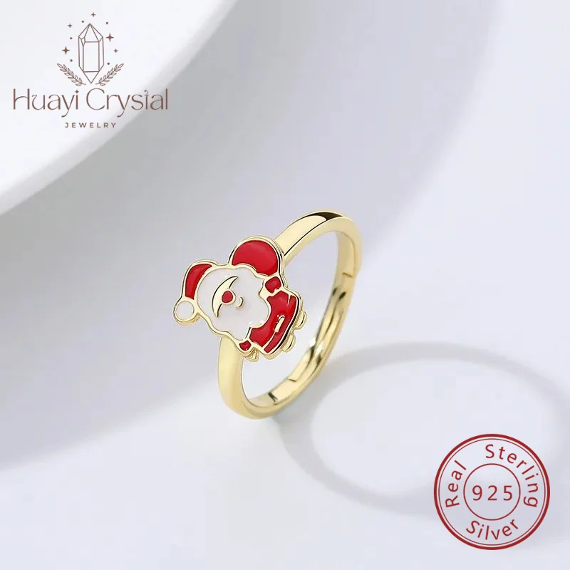 Креативное рождественское подарочное эпоксидное кольцо из стерлингового