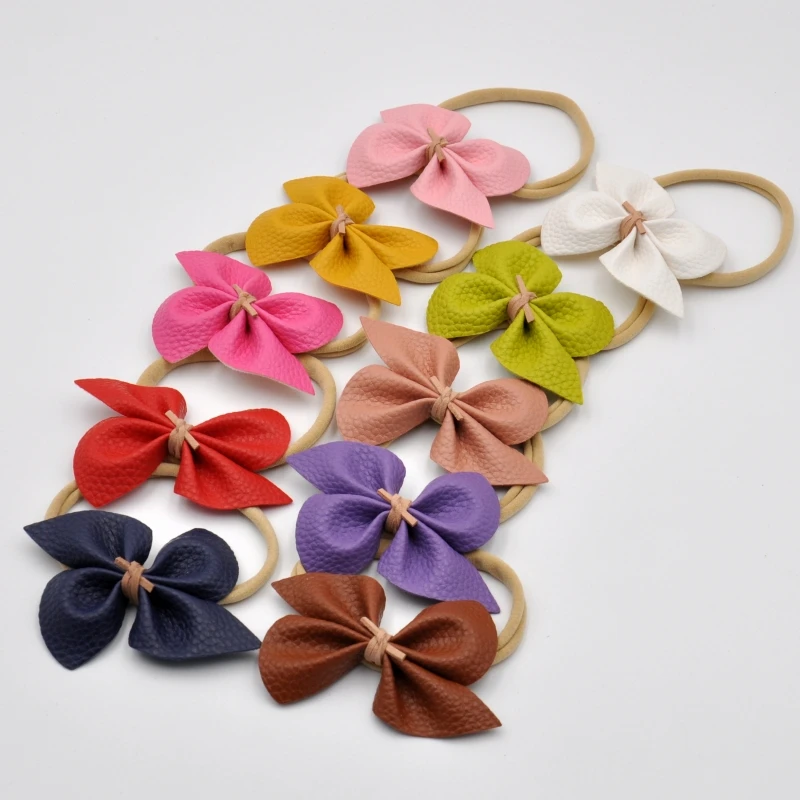 Повязка на голову с бантом из искусственной кожи 20 шт./лот | Детская одежда и обувь