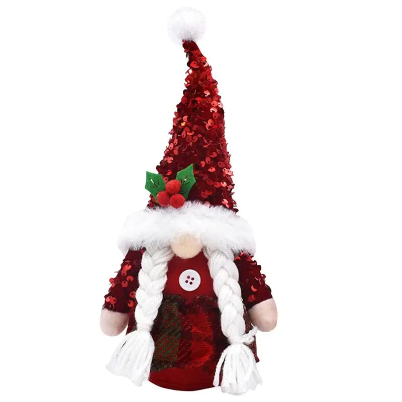 

Christmas Gnomes Christmas Dwarf Doll Scandinavian Gnome Figurine With Sequin Decorations For Windowsill Living Room Bookshelf