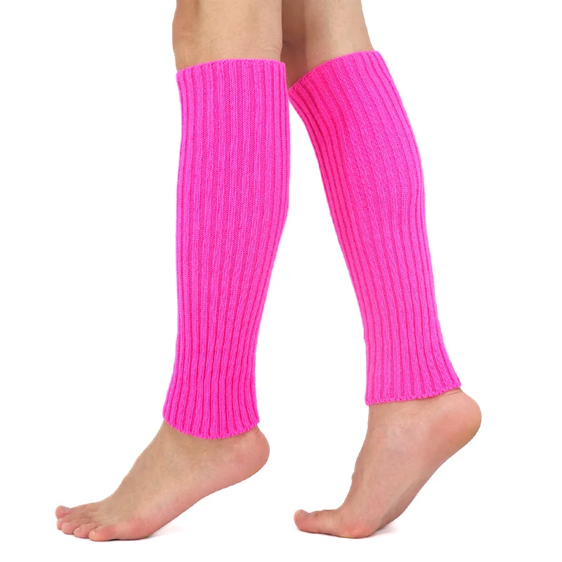 COYOCO Colorful Leg Warmers Leggings Foot Stacked Socks Boot Covers 22 Kinds Solid Colors Knitted Calf Sleeve Protector
