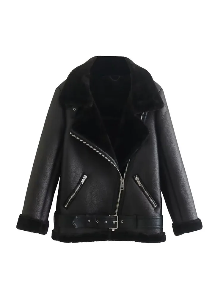 

BM&MD&ZA 2969241 Women 2022 New Fashion two-sided Fur integration Jacket Coat Vintage Female Outerwear Chic Overshirt 29