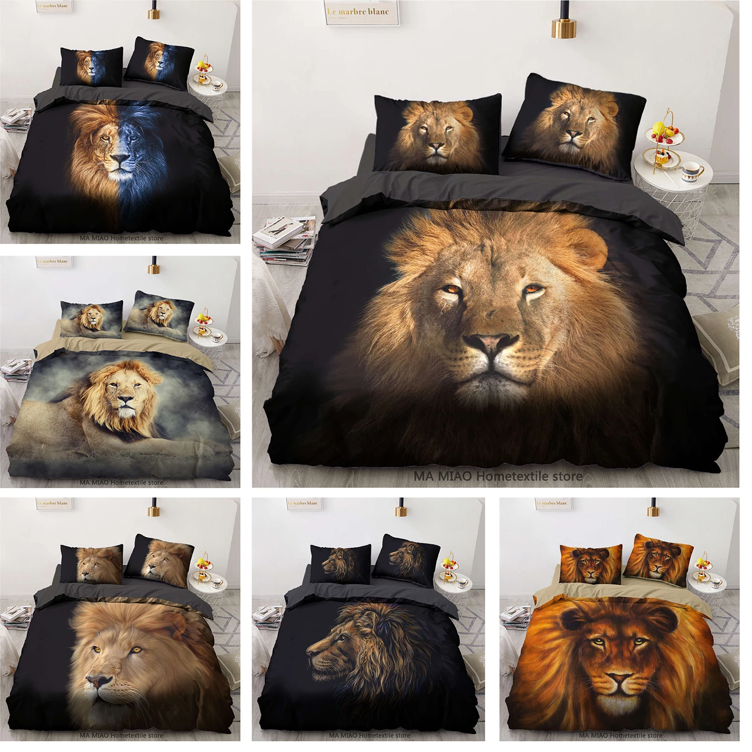 

Комплект постельного белья для мальчиков, пододеяльник с 3D рисунком льва, Европейский/американский/Австралийский/Британский Размер, одеял...