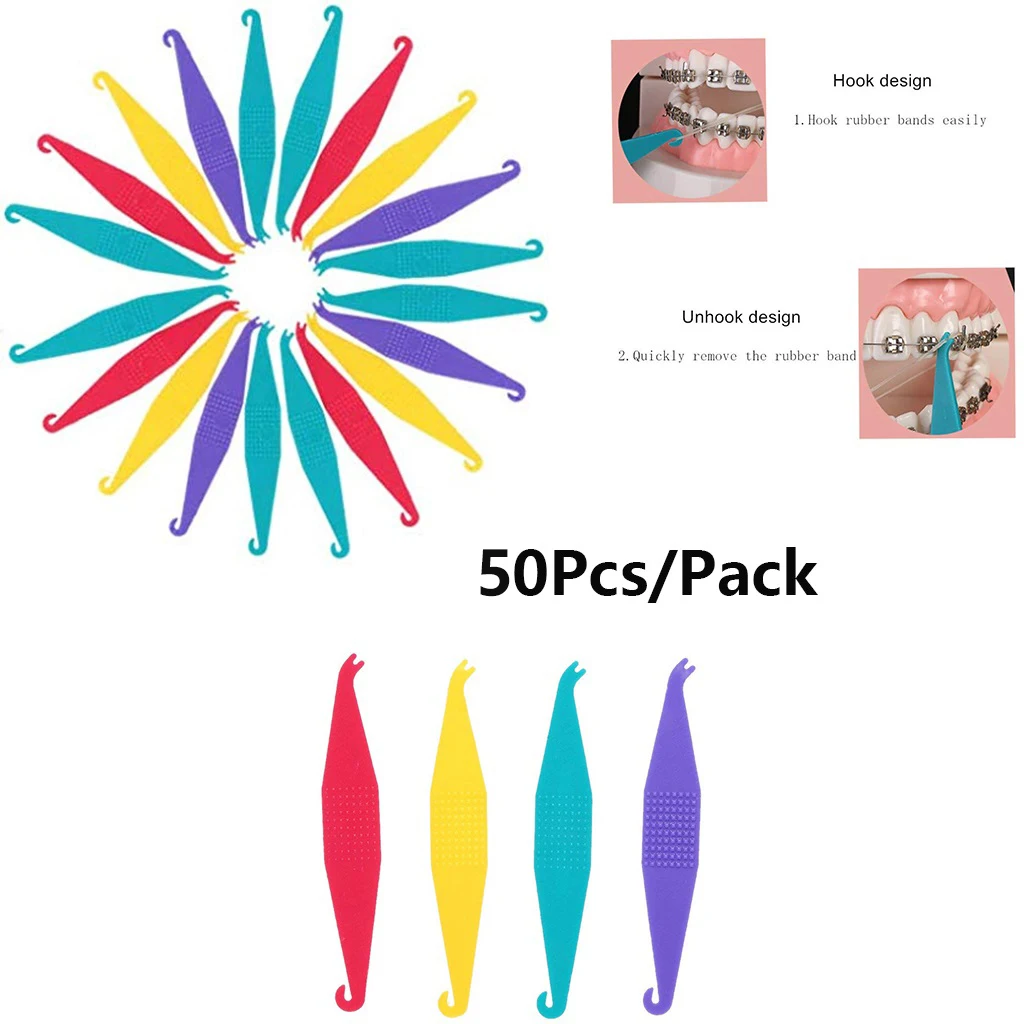

50PC Dental Orthodontic Elastic Placer for Braces--Elastic Rubber Band Placers Dentistry Accessories for Ortho Appliance