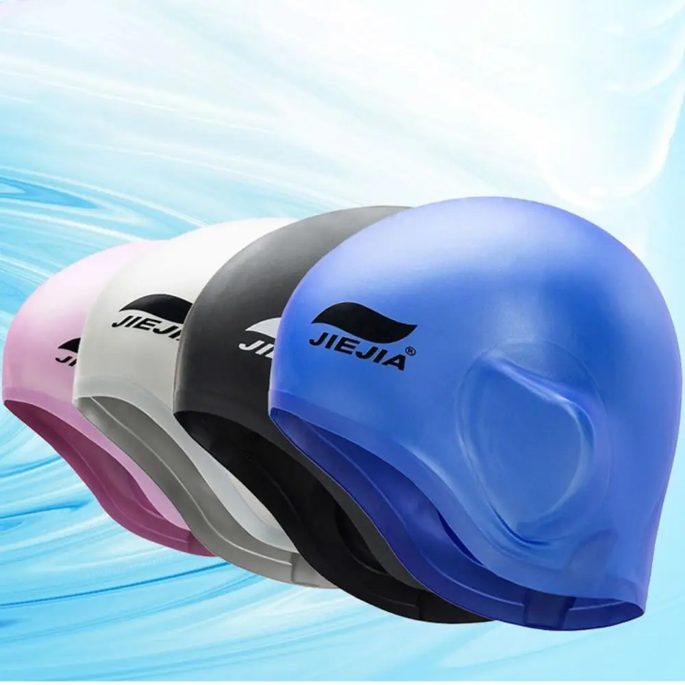 

Silicone Waterproof Protect Ears Swim Pool Cap High Elastic Diving Hat Protect Ears Swim Hat Silicone Swimming Caps