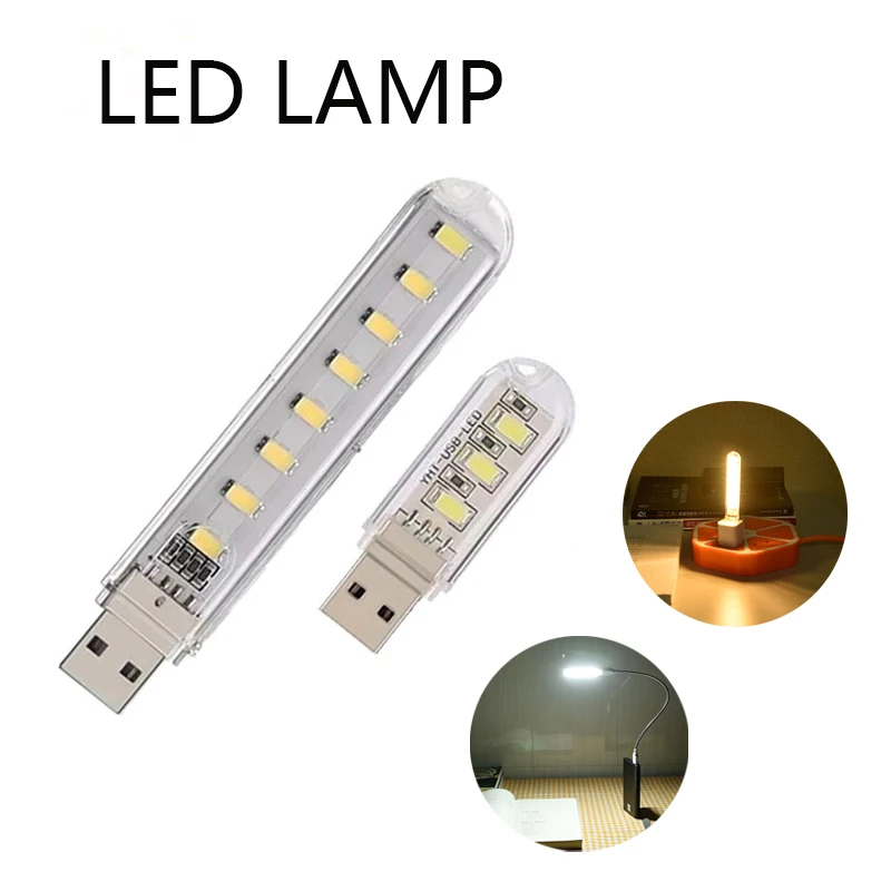 

Mini Portable Book Lights USB Night Light 2-24LEDS Reading Night Lamp Laptop Camping Power Bank Reading Lightiing Warm White