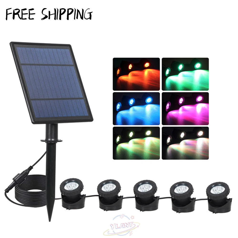 

One Drag Three RGB Solar Light Outdoors IP65 Solar Lawn Light Solar Power Light For Garden Path Pool Decoration Underwater Light