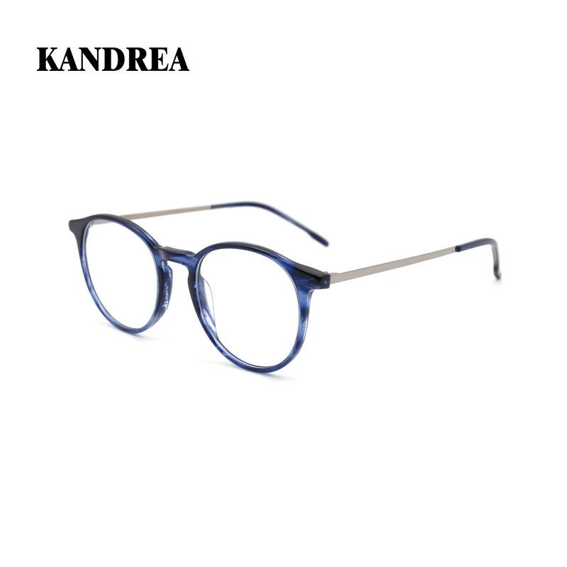 

KANDREA Acetate Optical Glasses Frame Men Vintage Oversized Women Round Myopia Prescription Eyeglasses Spectacles HG8296