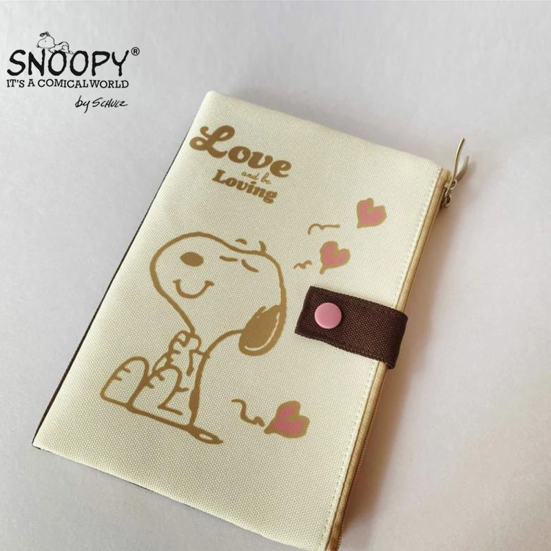 

Kawaii Snoopy Cartoon Handbag Printing Document Bookbook Sorting Multi Functional Storage Bag
